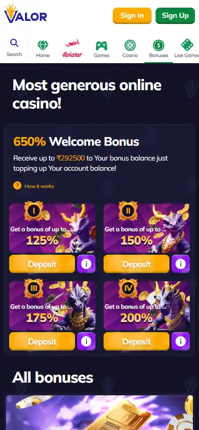 Valor Casino screenshot 6