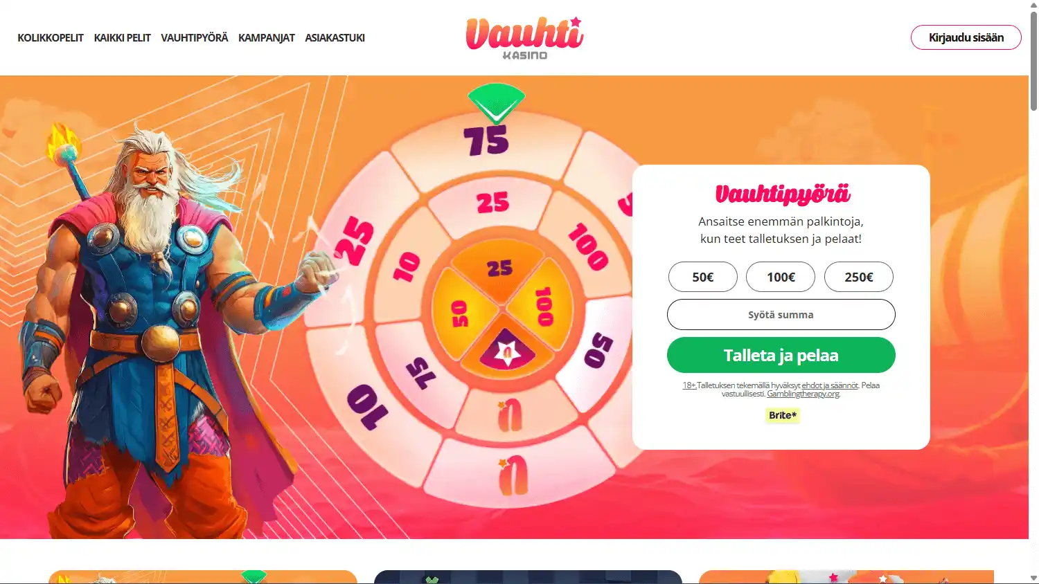 Vauhti Casino screenshot 1