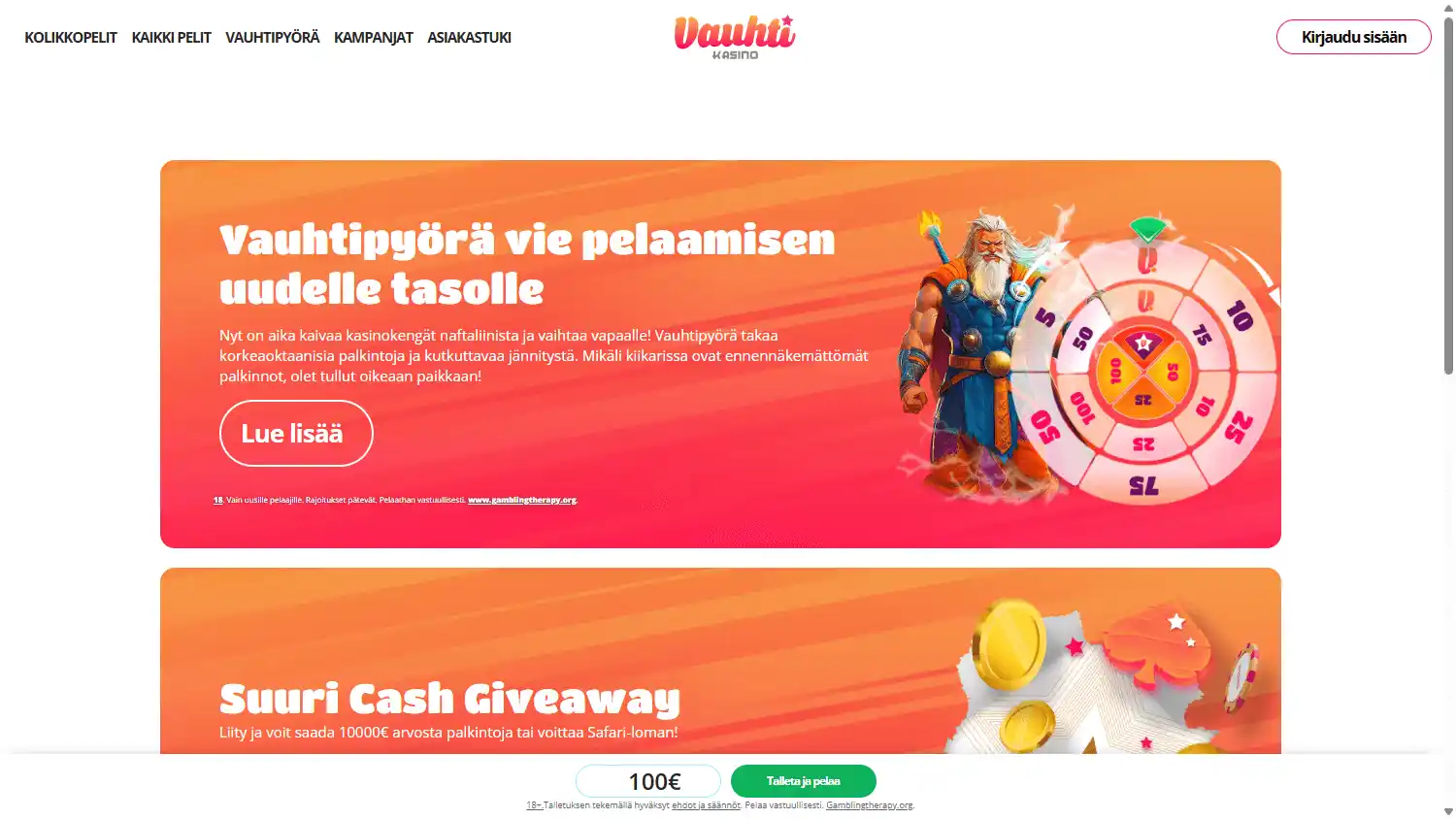 Vauhti Casino screenshot 3