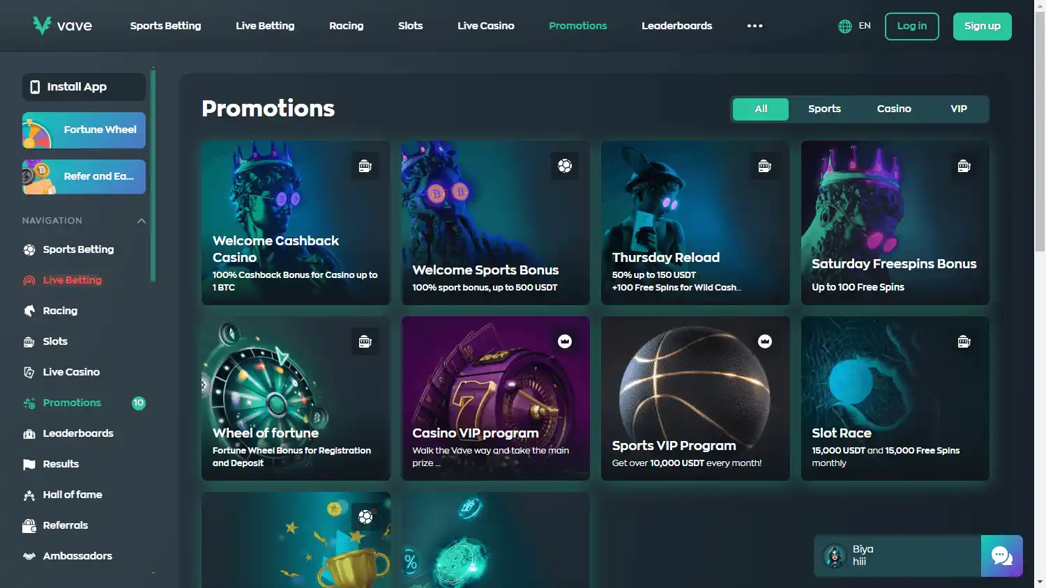 Vave Casino screenshot 3