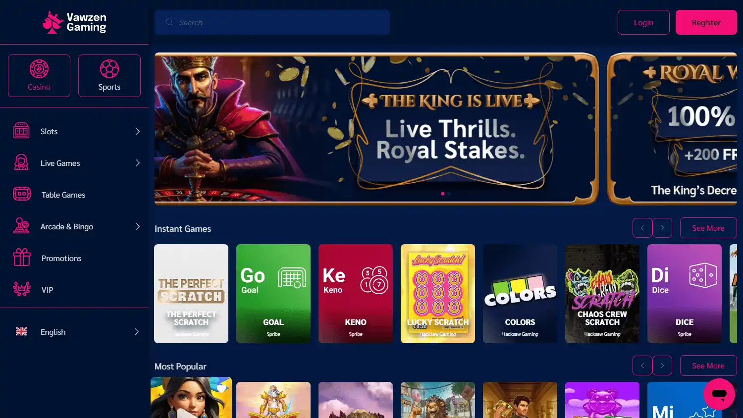 Vawzen Gaming Casino screenshot 1