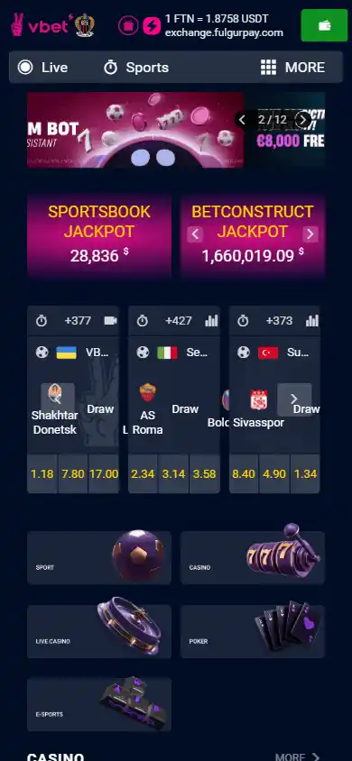 Vbet Casino screenshot 4