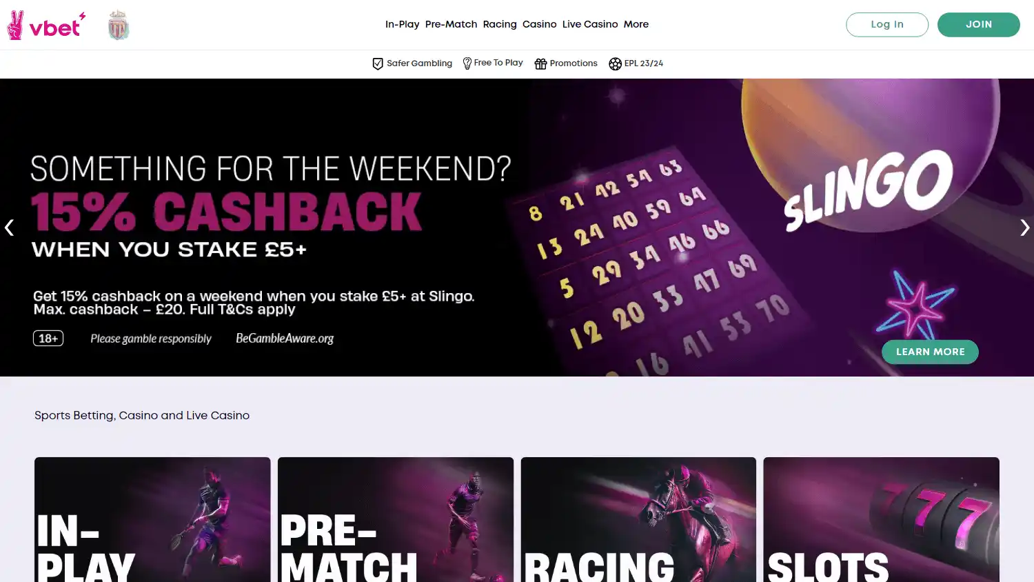 Vbet Casino screenshot 1