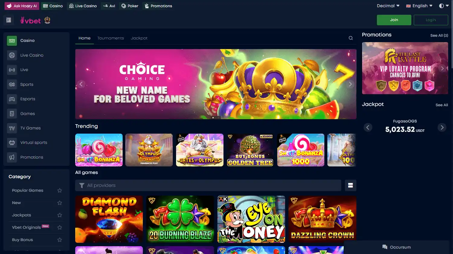 Vbetcrypto Casino screenshot 2