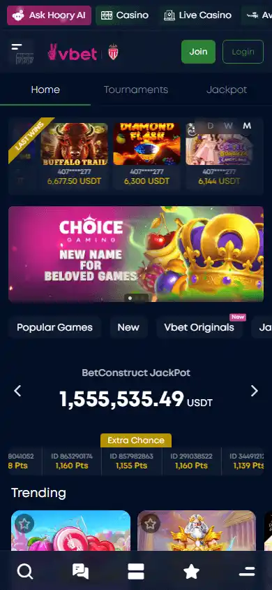 Vbetcrypto Casino screenshot 5