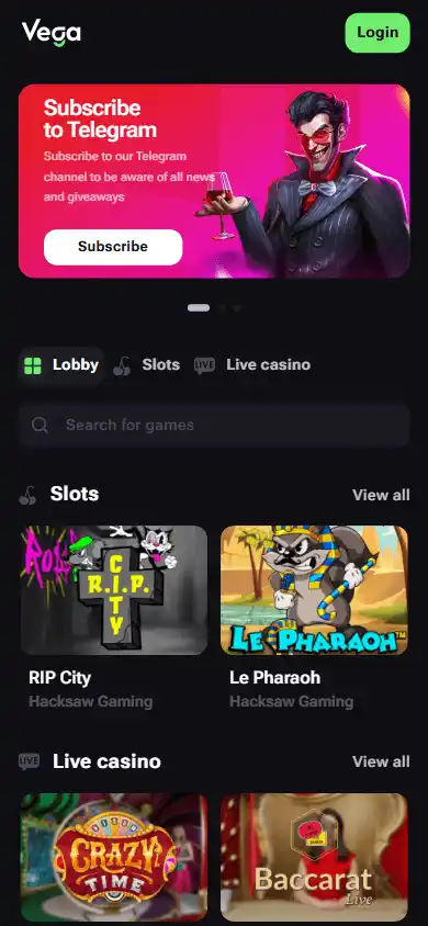 Vega Bet Casino screenshot 3