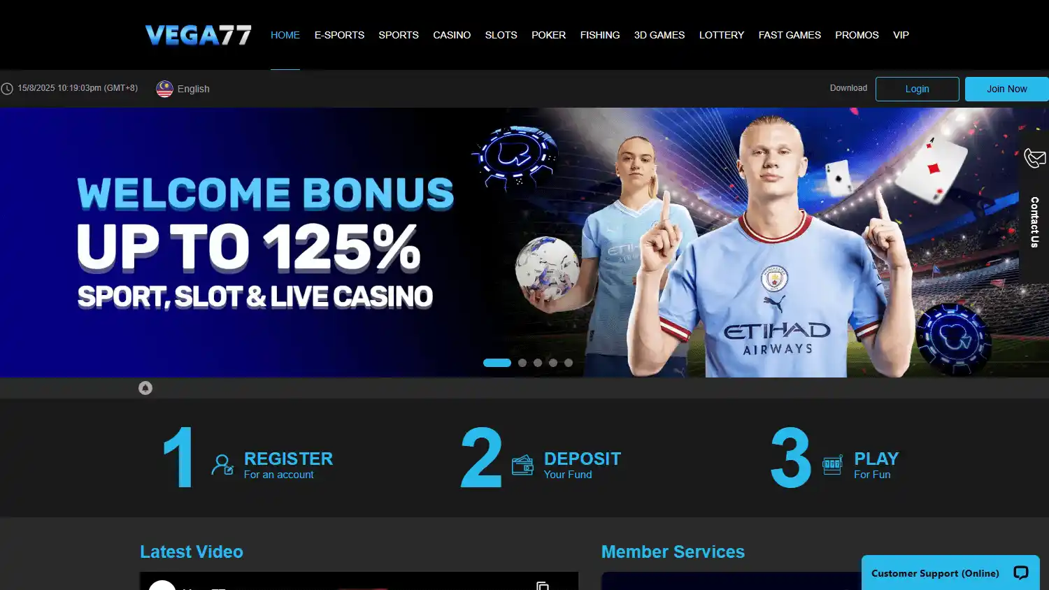 Vega77 Casino screenshot 1