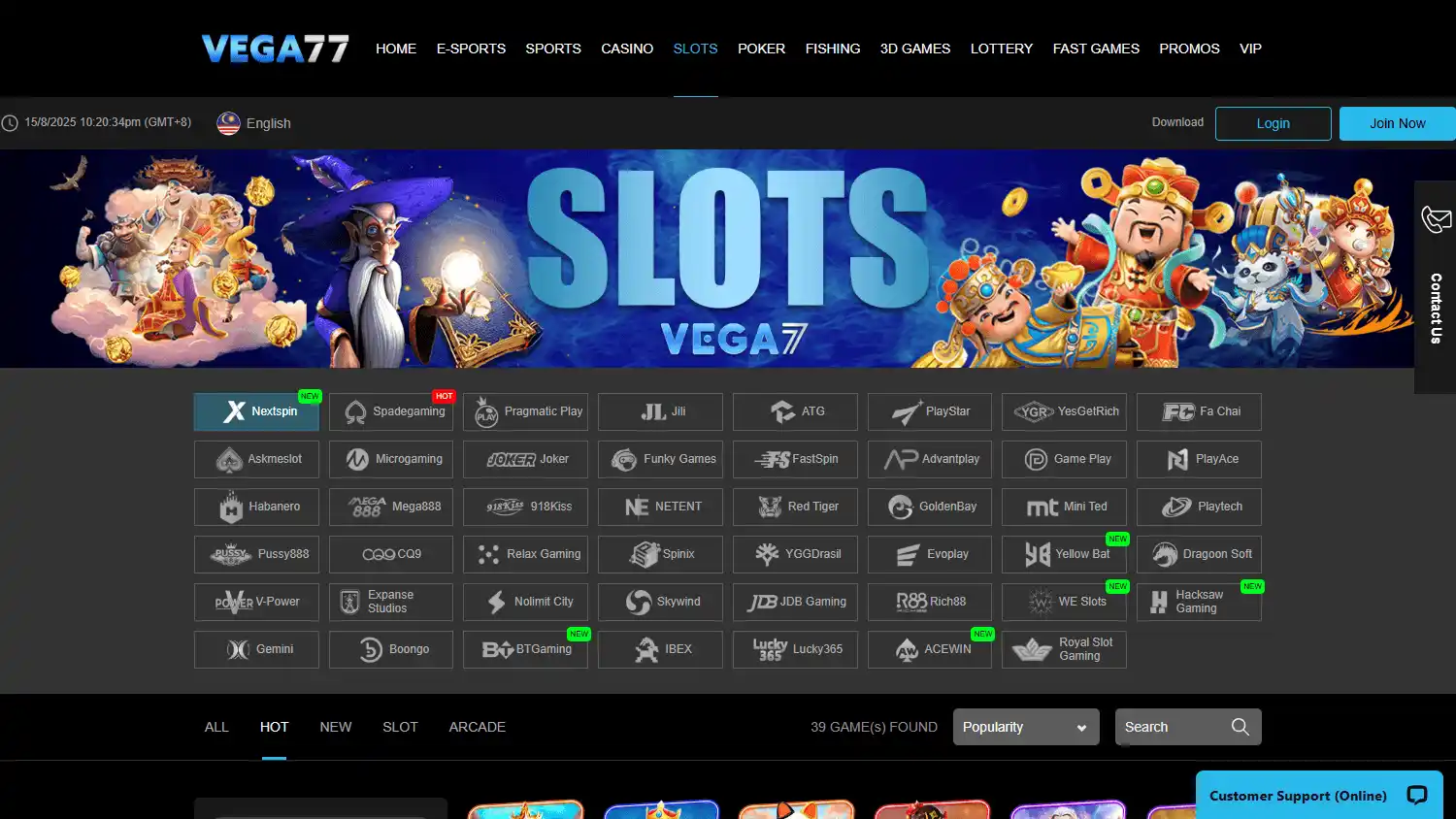 Vega77 Casino screenshot 2