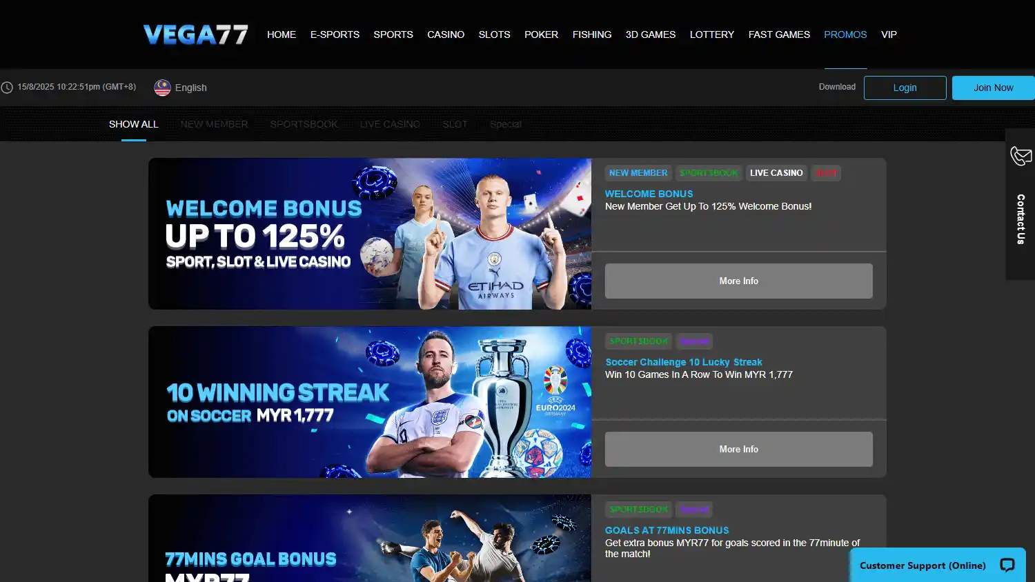 Vega77 Casino screenshot 3