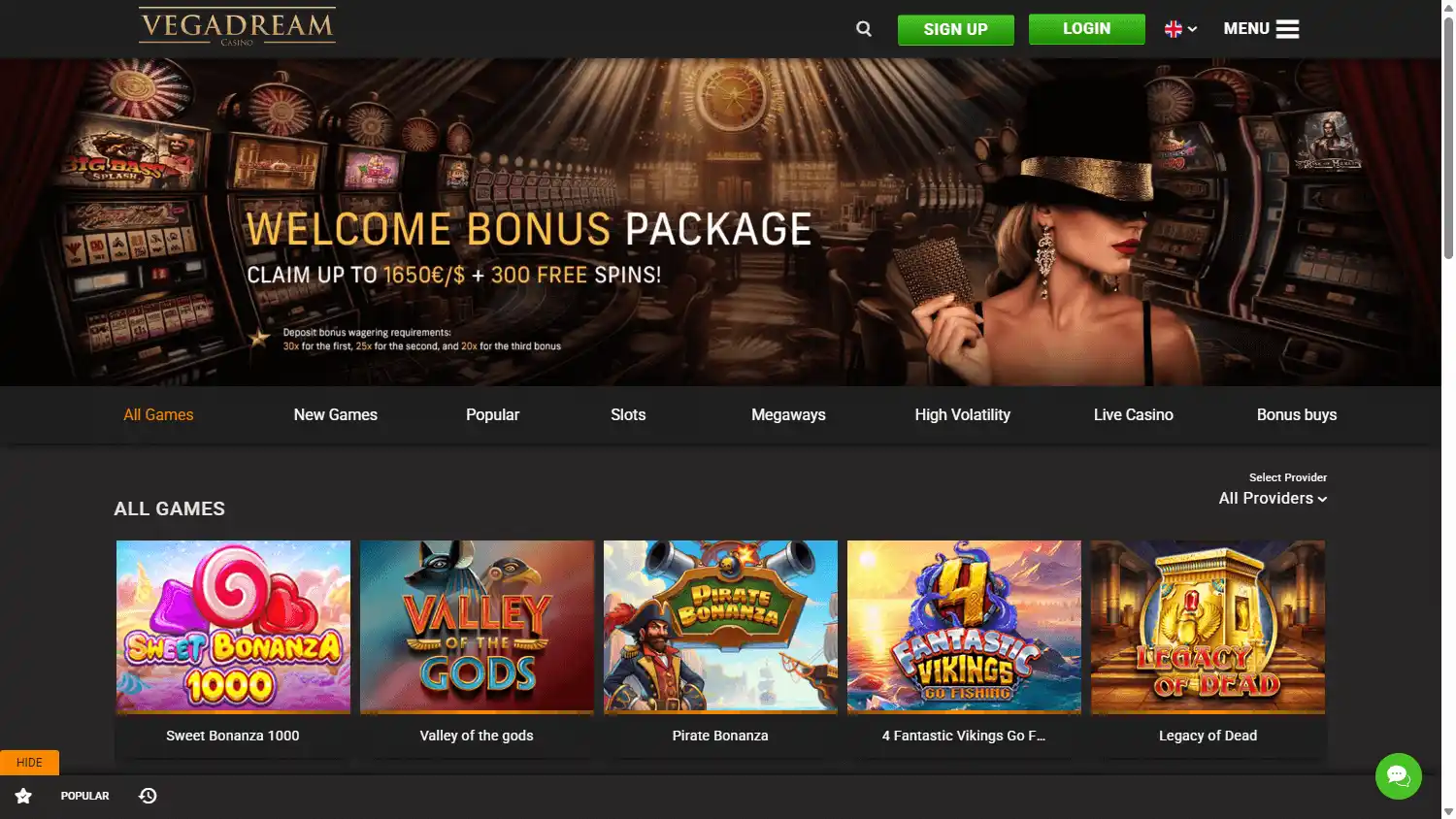 Vegadream Casino screenshot 1