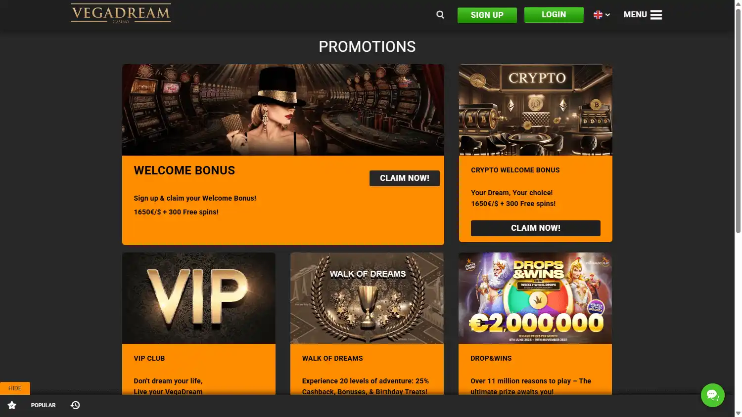Vegadream Casino screenshot 3