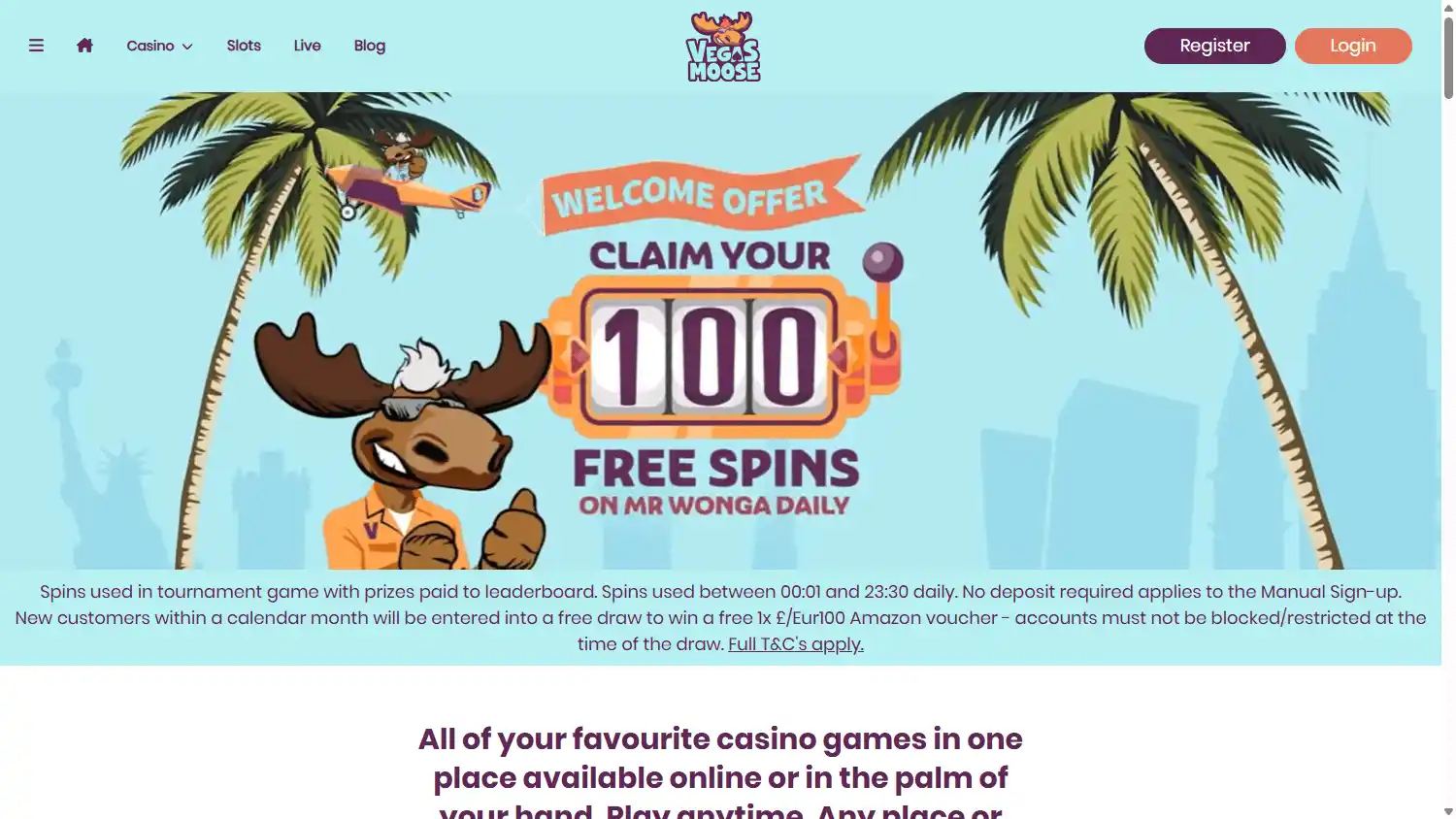 Vegas Moose Casino screenshot 1