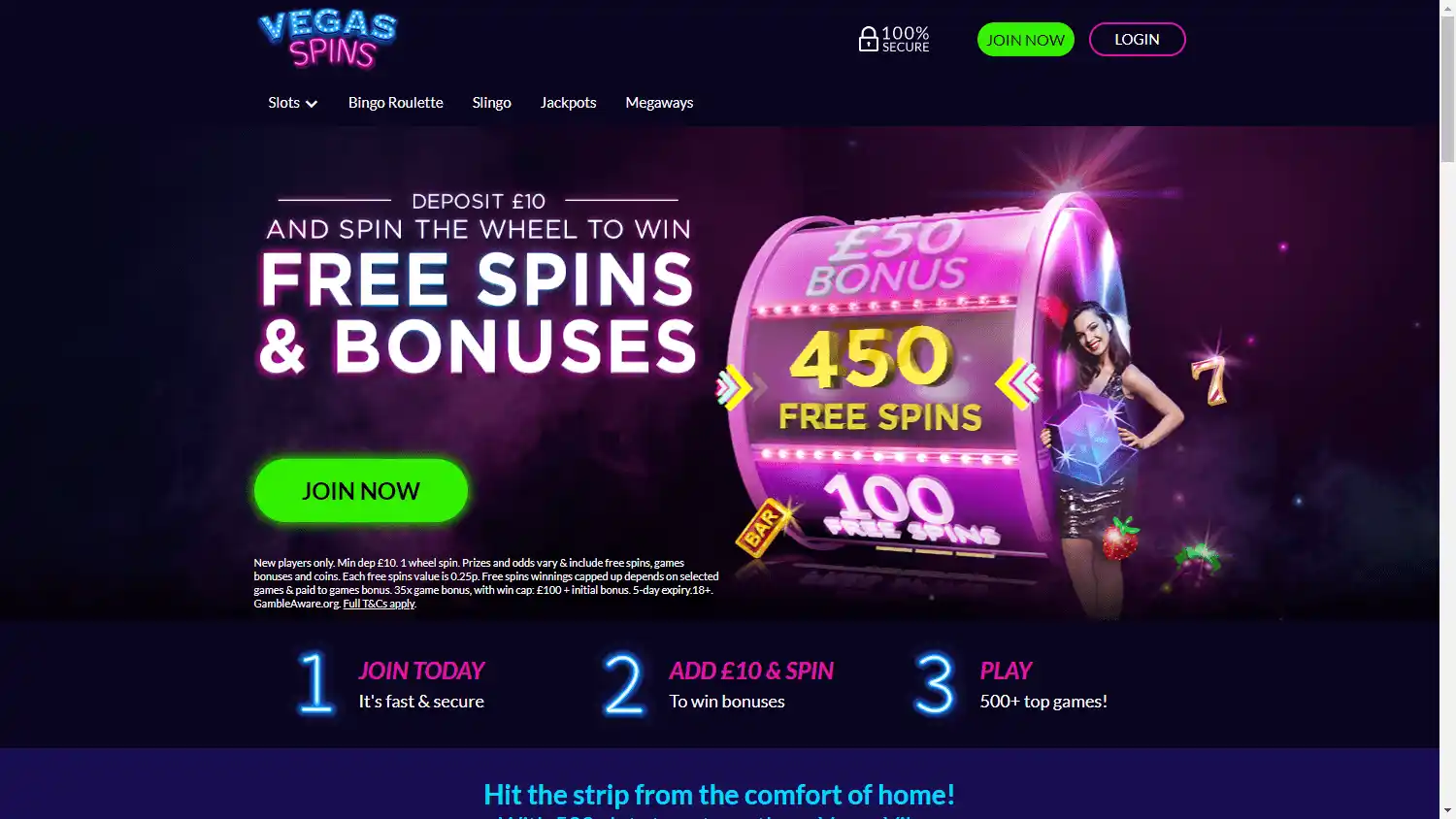 Vegas Spins Casino screenshot 1
