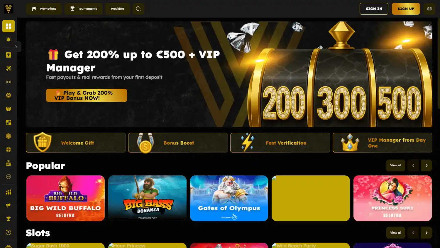 Vegas21 Casino screenshot 1