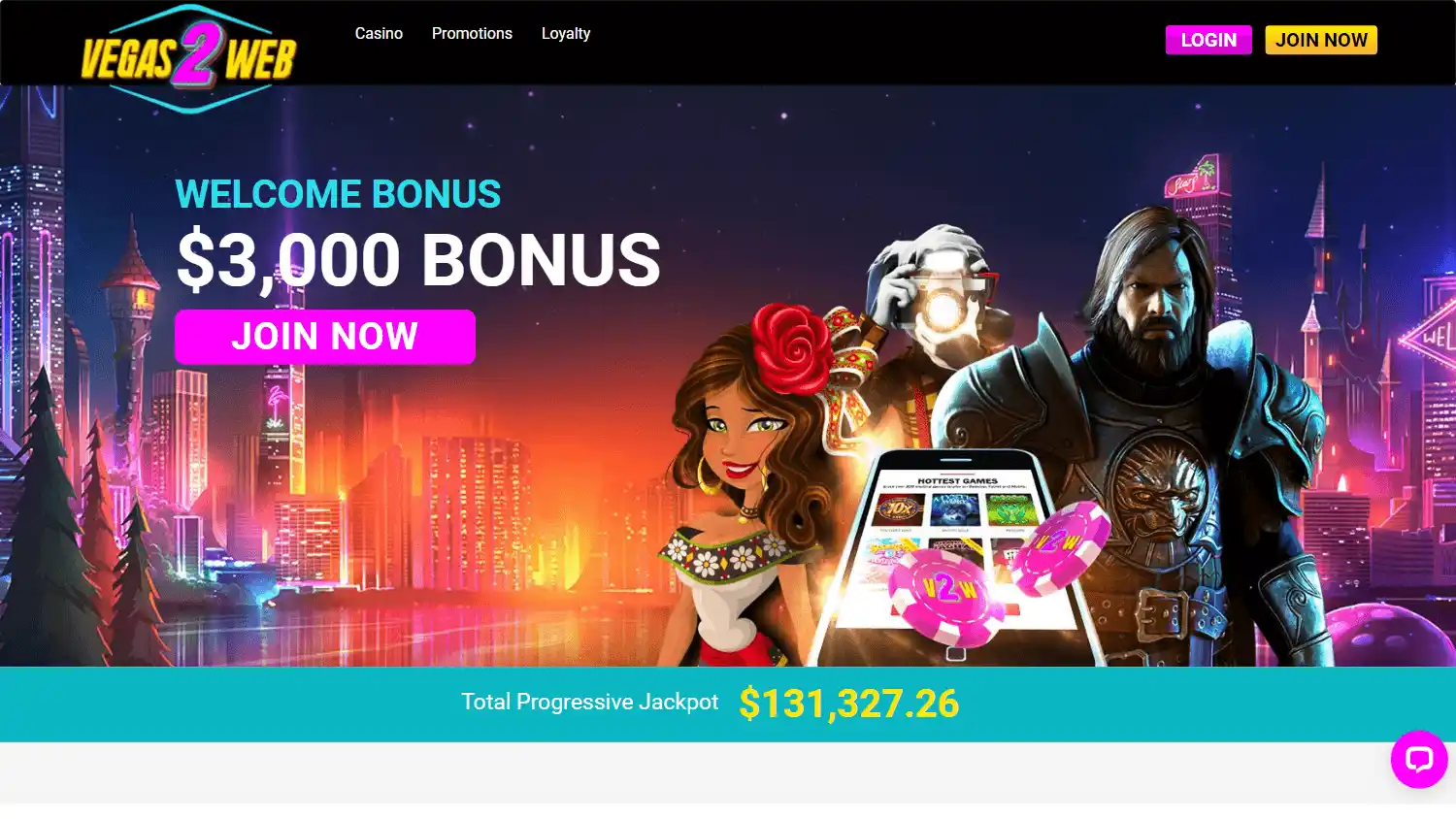 Vegas2Web Casino screenshot 1