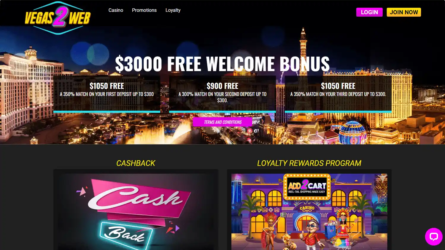 Vegas2Web Casino screenshot 2