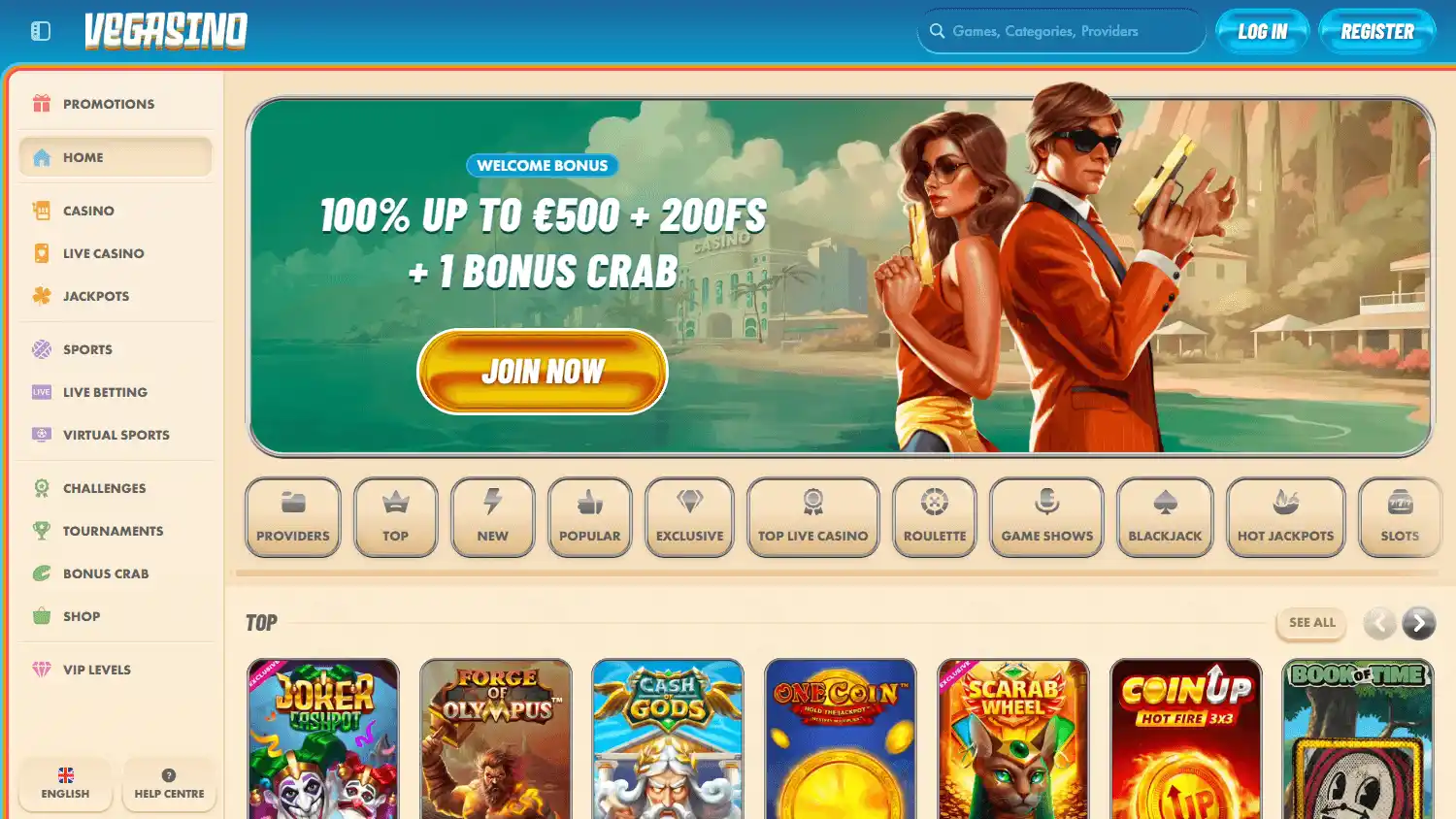 Vegasino Casino screenshot 1