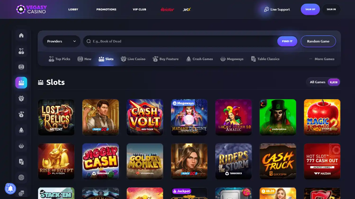 Vegasy Casino screenshot 2