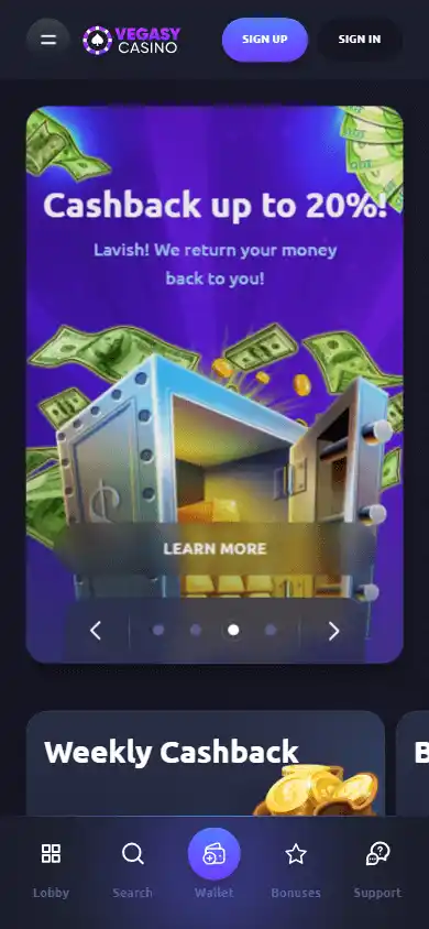 Vegasy Casino screenshot 4