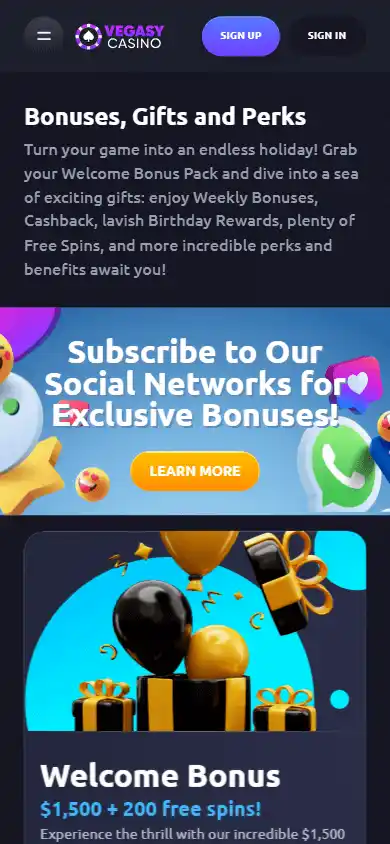 Vegasy Casino screenshot 6