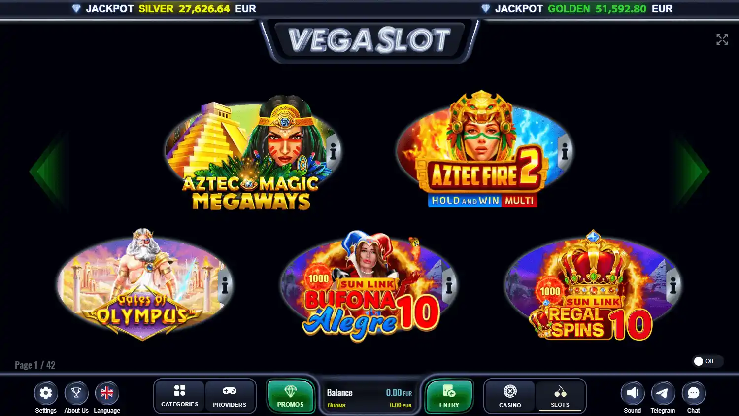 Vegaslot Casino screenshot 1