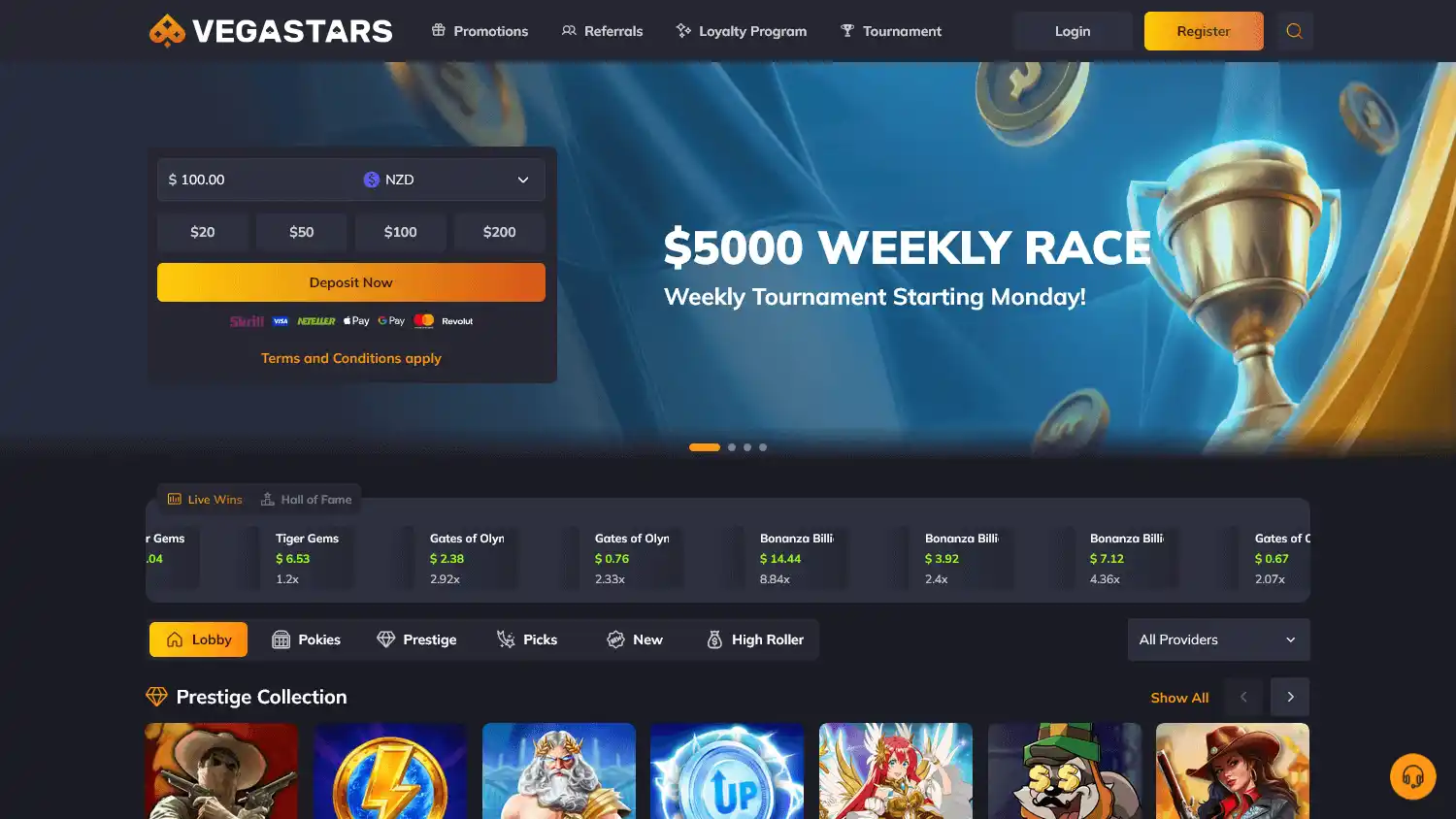 Vegastars Casino screenshot 1