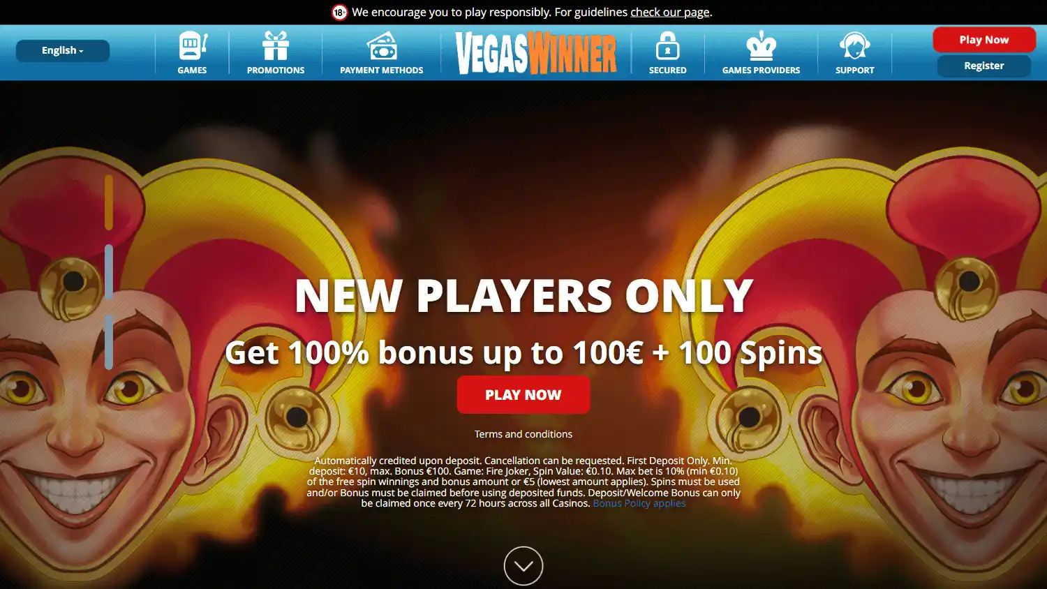 VegasWinner Casino DE screenshot 2