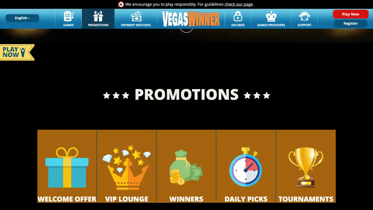 VegasWinner Casino DE screenshot 3