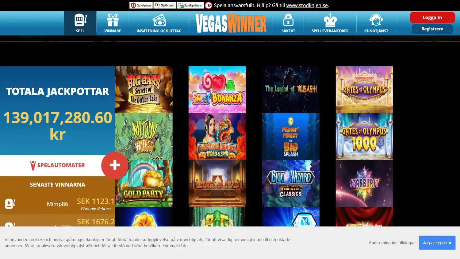 VegasWinner Casino screenshot 1