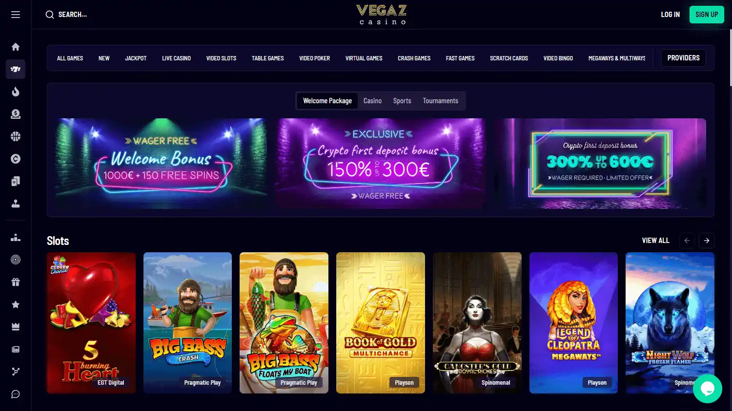 Vegaz Casino screenshot 1