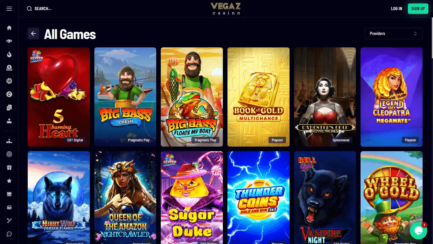 Vegaz Casino screenshot 2