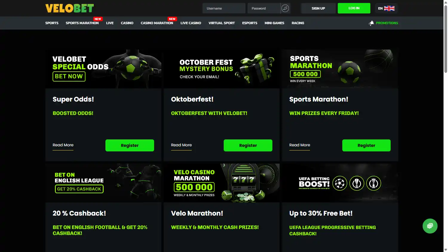 Velobet Casino screenshot 3