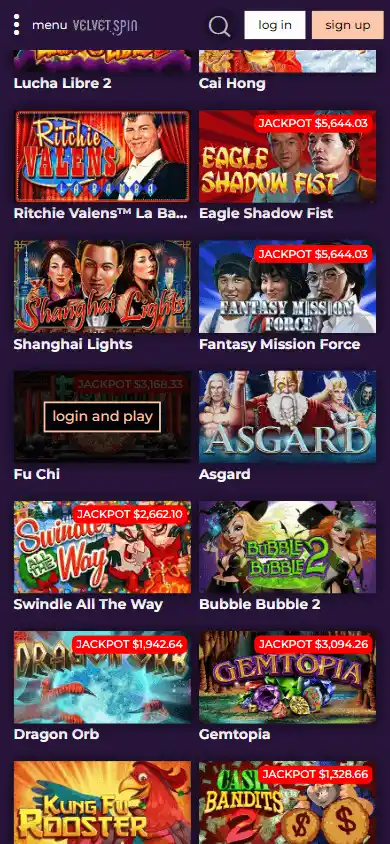 Velvet Spin Casino screenshot 4