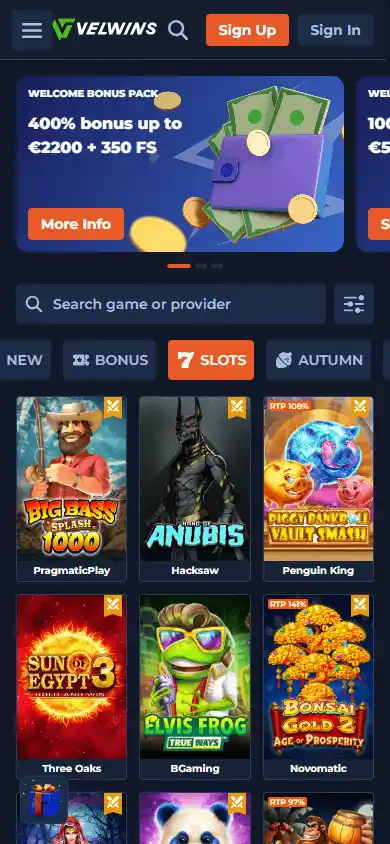 Velwins Casino screenshot 5