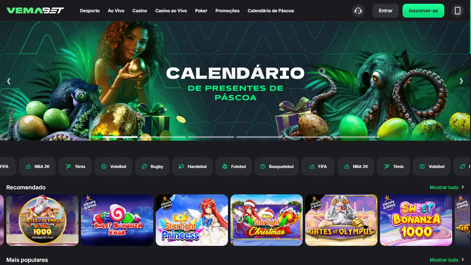 Vemabet Casino screenshot 1