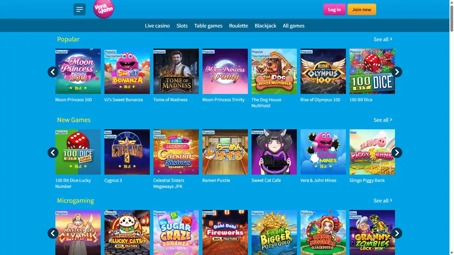 Vera&John Casino screenshot 2