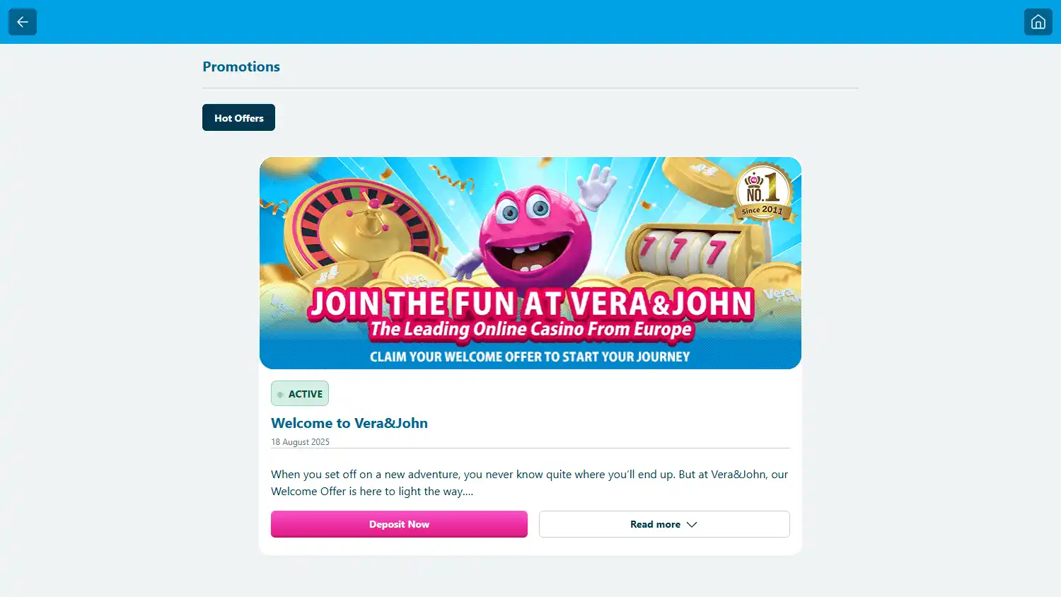 Vera&John Casino screenshot 3