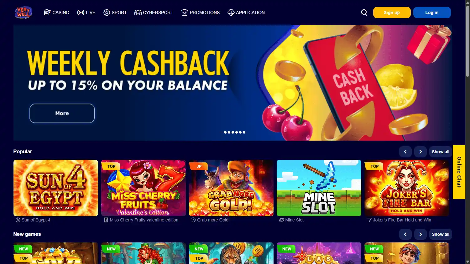 VeryWell Casino screenshot 1