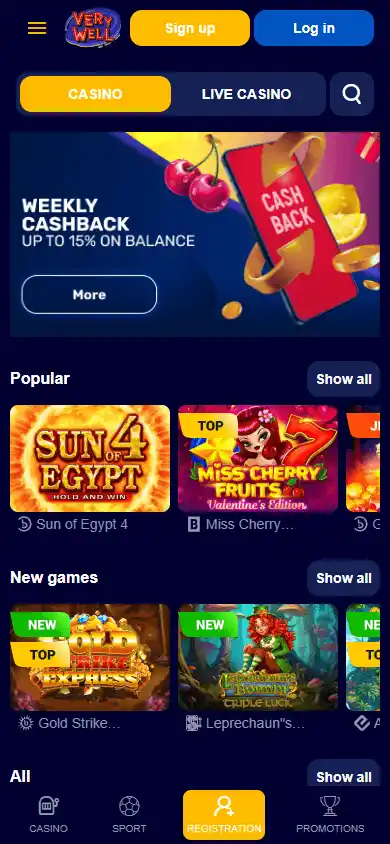 VeryWell Casino screenshot 4