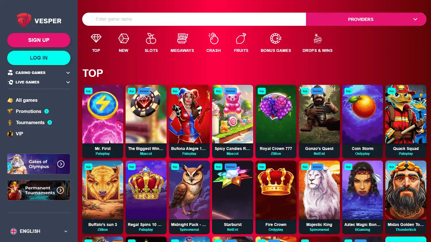 Vesper Casino screenshot 1