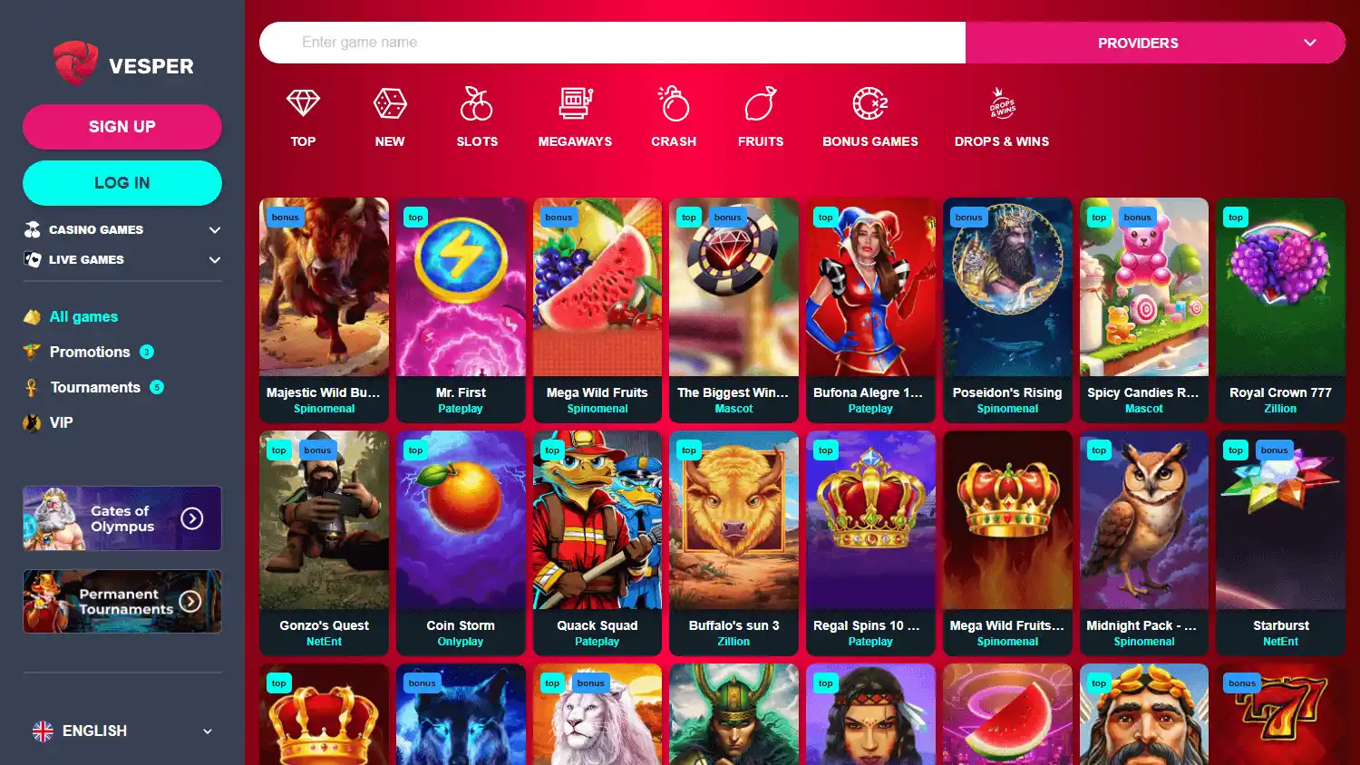 Vesper Casino screenshot 2