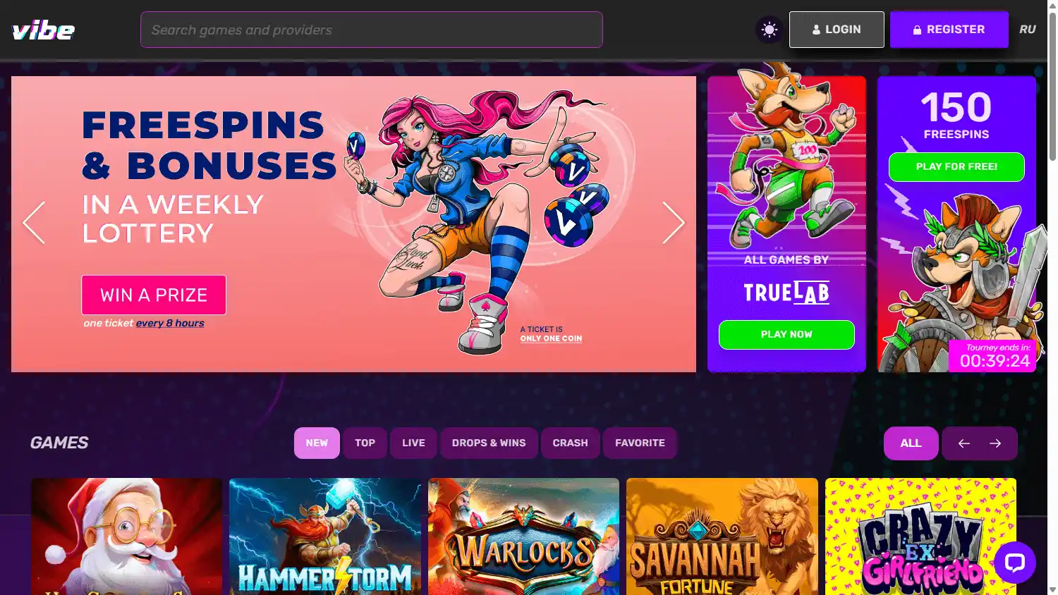 Vibe Casino screenshot 1