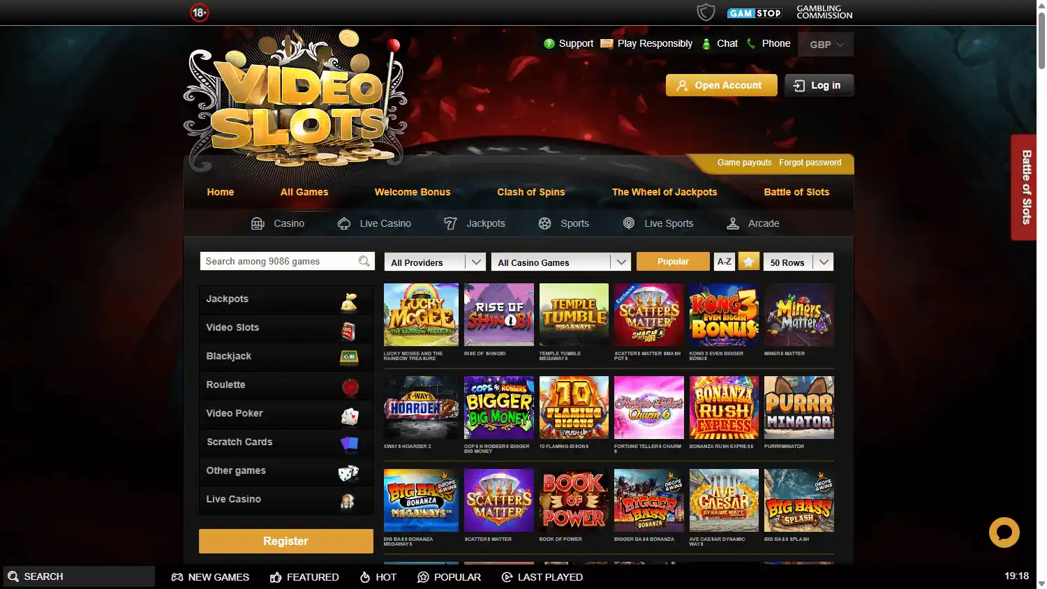 Videoslots Casino screenshot 3