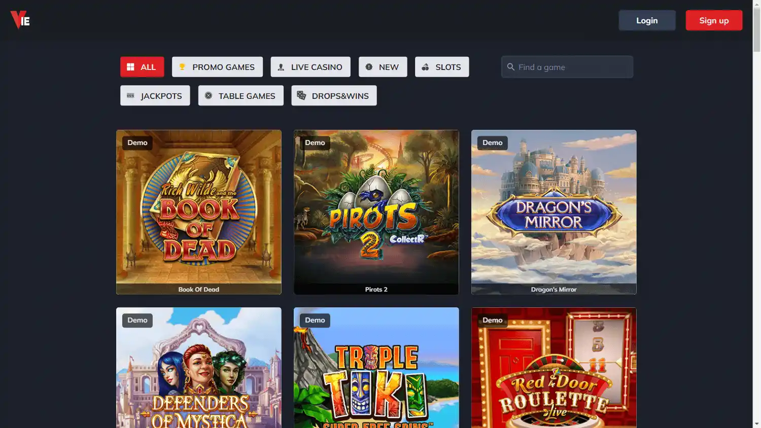 Vie.bet Casino screenshot 2