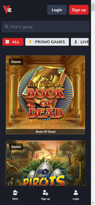 Vie.bet Casino screenshot 4