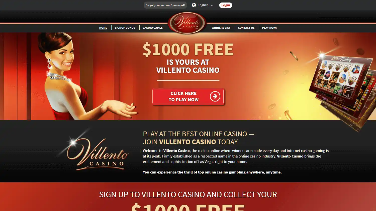 Villento Casino screenshot 1