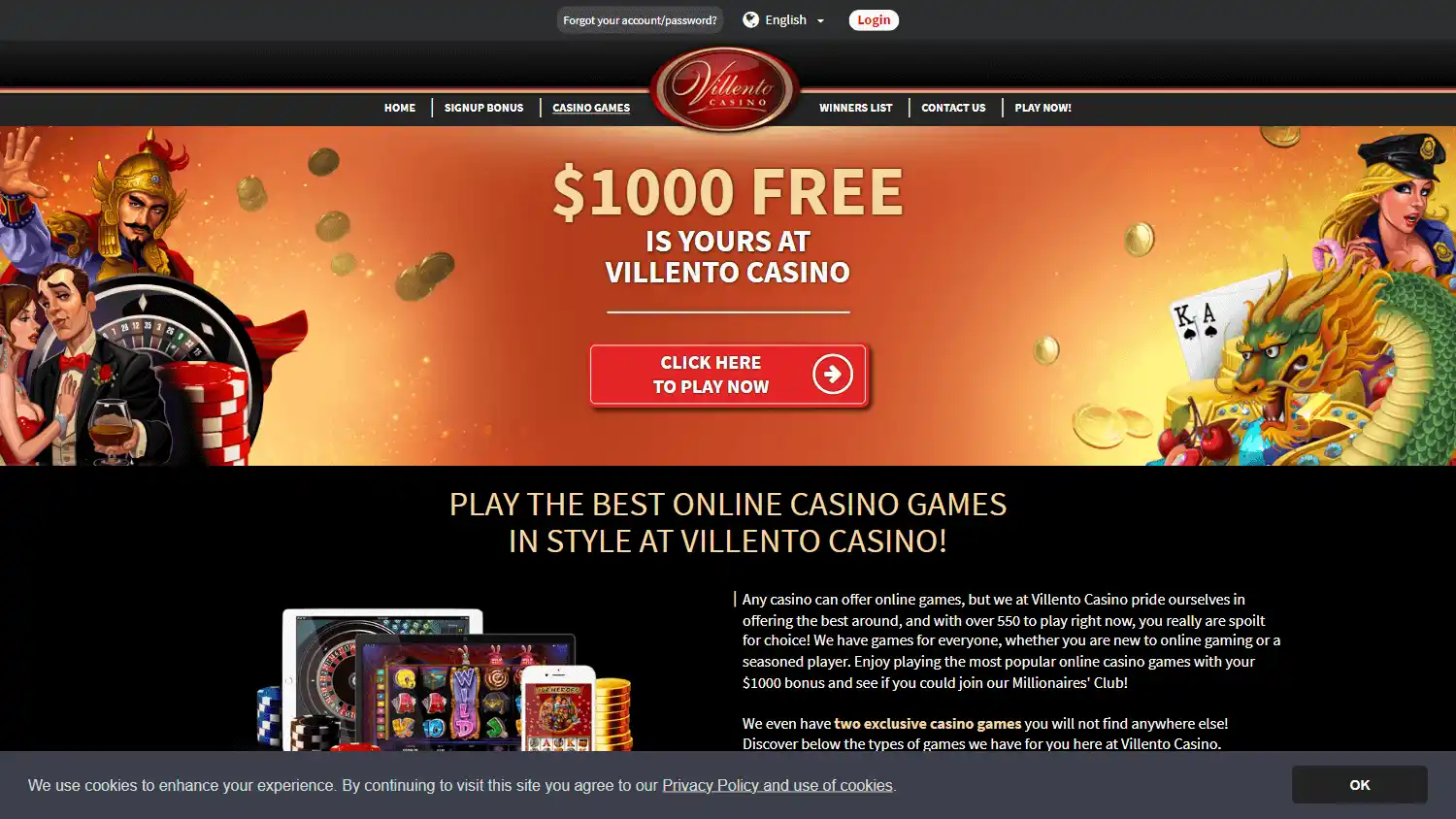 Villento Casino screenshot 2