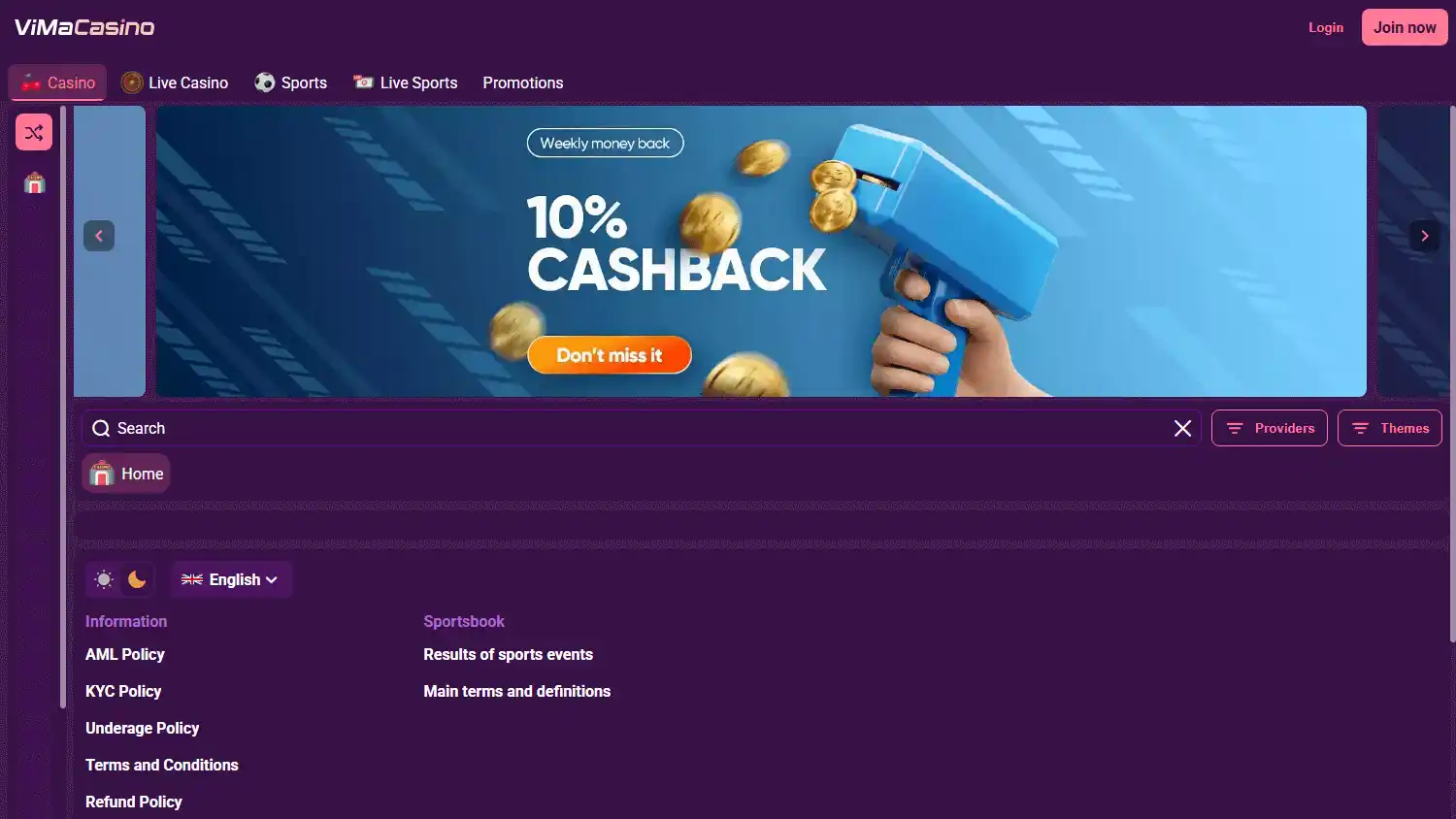 Vima Casino screenshot 2