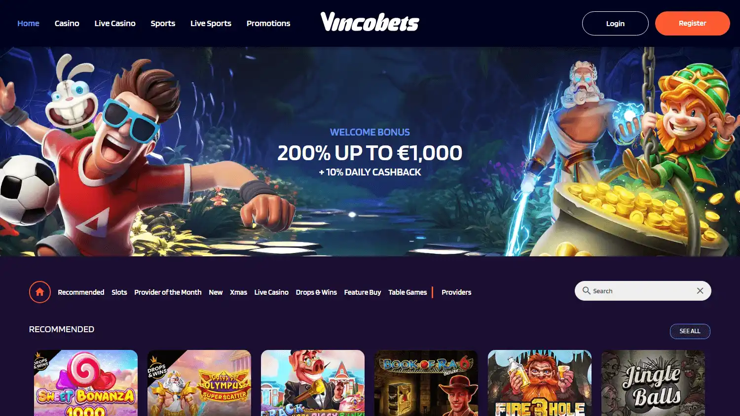 Vincobets Casino screenshot 1
