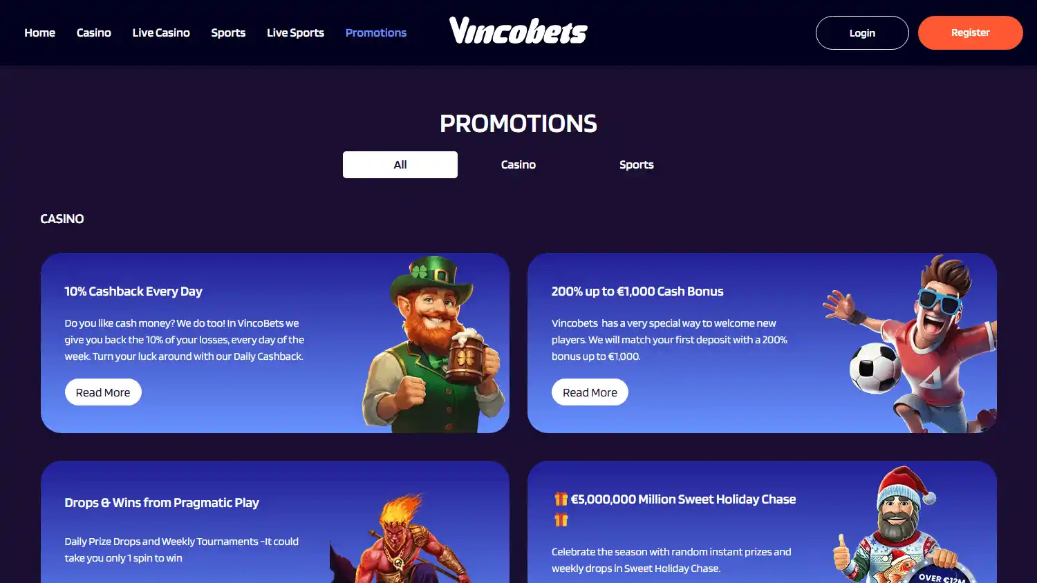 Vincobets Casino screenshot 3